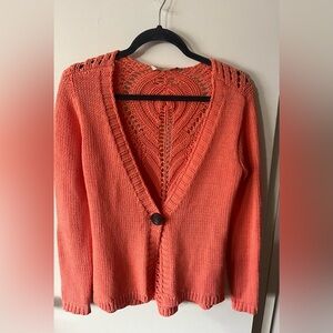 Soft Surroundings Coral Cardigan Sweater